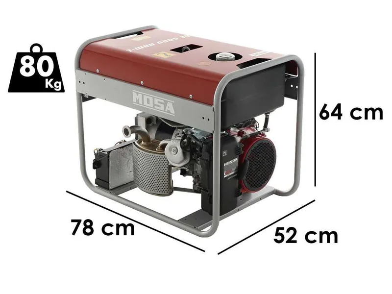 Mosa ge 5000 hbm-l avr eas - Groupe électrogène 4.4 KW monophasé - Alternateur italien - Moteur Honda iGX270