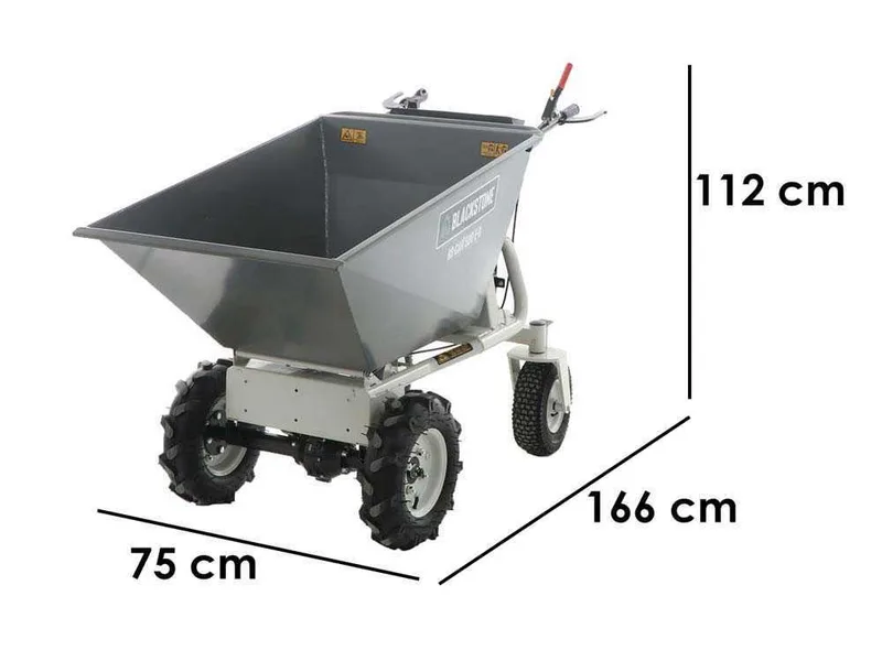 Brouette électrique à batterie BlackStone BS-CAR 500 E-D - Batterie de 48V/25Ah