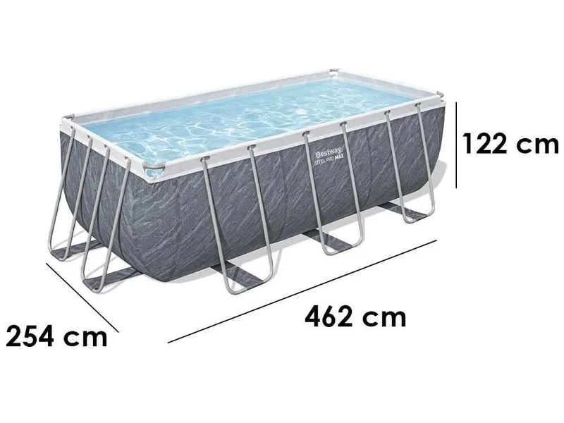 Bestway Steel Pro Max 56722 - 412x201x122 cm - Piscine hors-sol pour 5-6 personnes