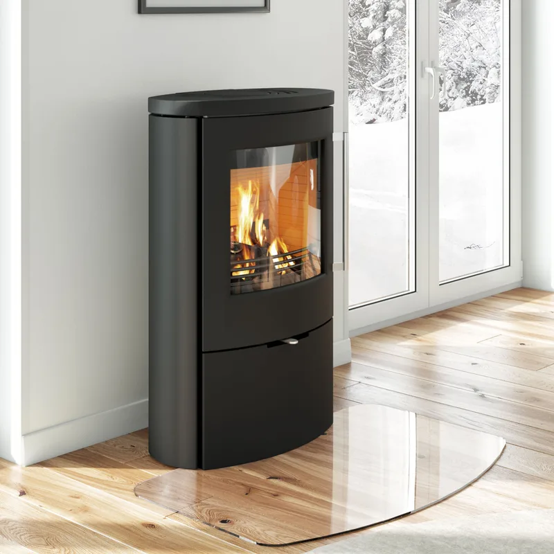 Poêle à bois TermaTech TT80RL en acier noir