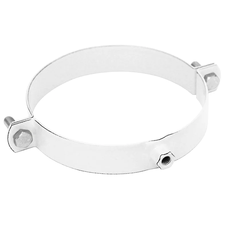 Raik Tuyau de Fumée / Tuyau de Poêle Émaillé 120mm - Collier de Serrage Blanc