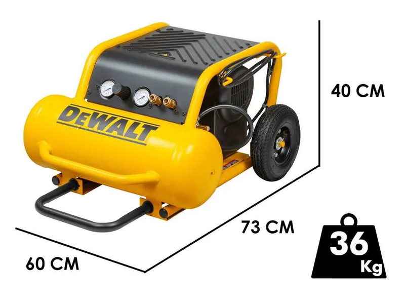 DeWalt DPC17PS-QS - Compresseur d'air électrique portatif monophasé, oil-less - Moteur 2.5 CV - 17 L