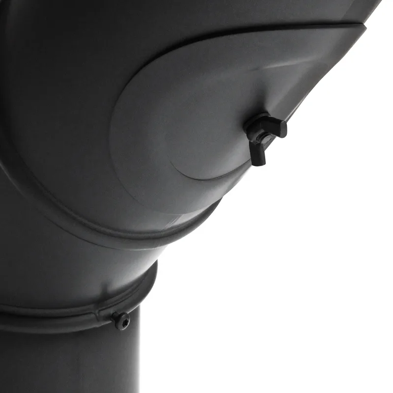 Raik Basic coude multiple 120 mm noir avec porte – 4 pièces pour tuyau de fumée / conduit de fumée