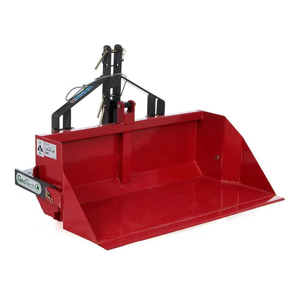 Godet arrière pour tracteur GeoTech de 140 cm - Série médium-lourde - capacité charge 500 kg