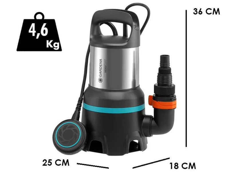 Pompe immergée pour eaux chargées Gardena 16000 art. 9042-20 - en acier inox