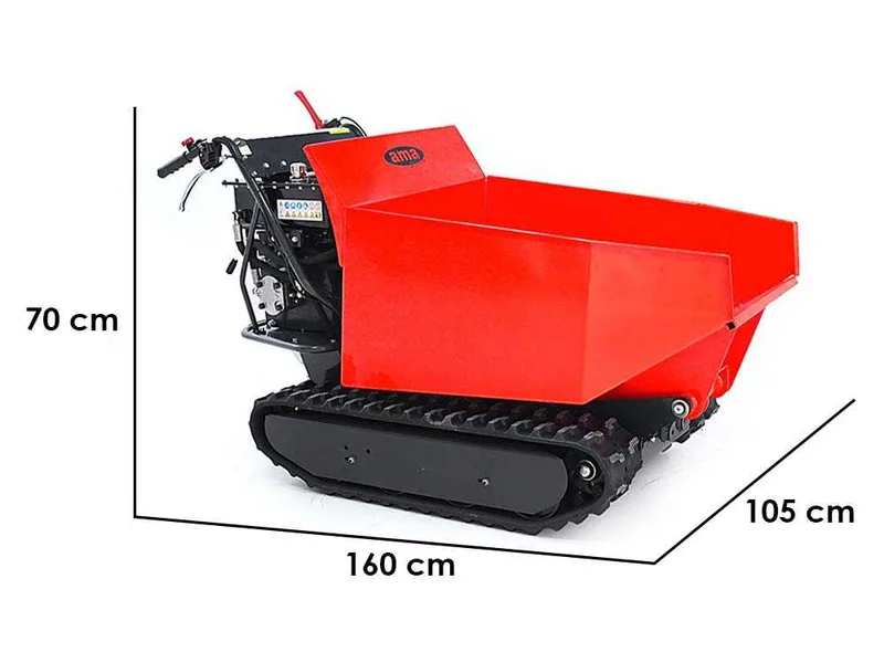Brouette à chenilles AMA TAG500TD avec benne dumper hydraulique - Charge 500 kg