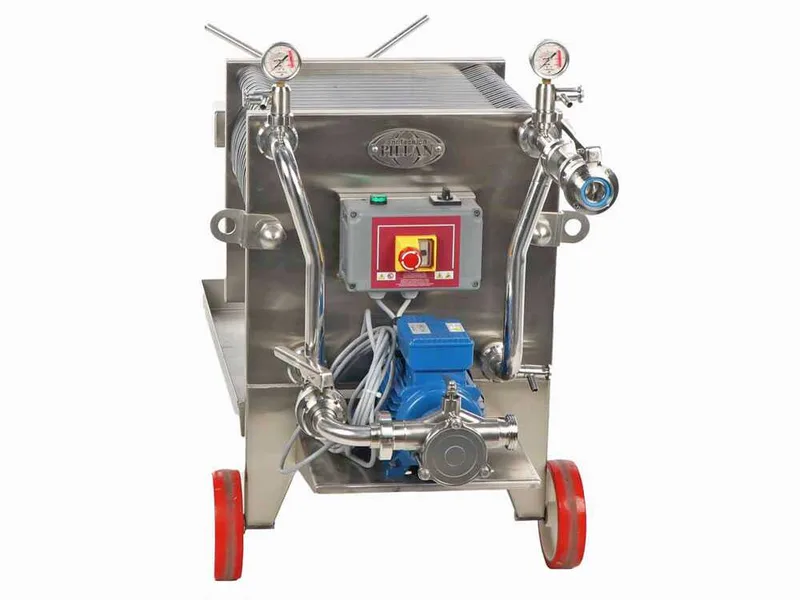 Enotecnica Pillan FC43 - Filtre professionnel pour cave à vin, 30 cartons 40x40 cm - Châssis et pompe INOX