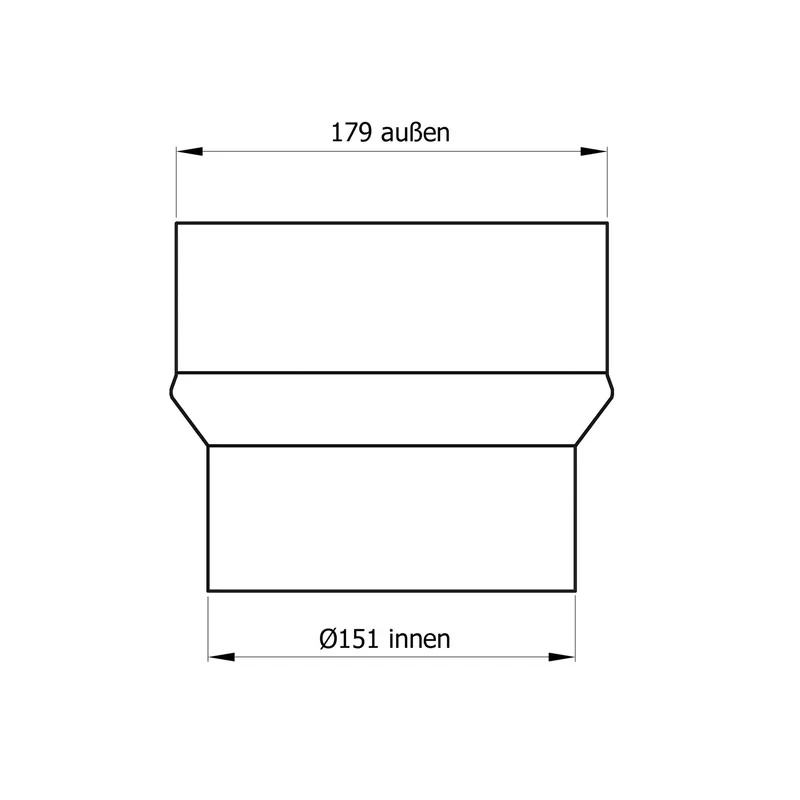 Raik Basic extension 150mm - 180mm noir pour tuyau de fumée / conduit de fumée