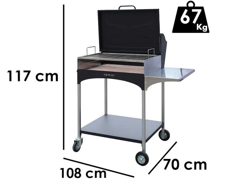 Famur BK 8 Elite - Barbecue à bois et charbon