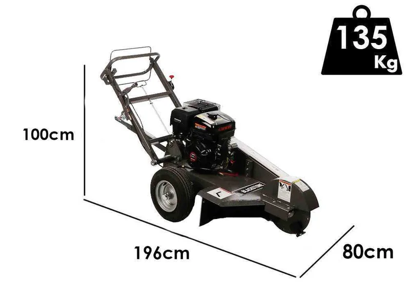BlackStone SG 420 L ES PRO - Rogneuse de souches - Moteur Loncin de 420 cm3 - Disque de coupe avec 8 marteaux en carbure de tungstène