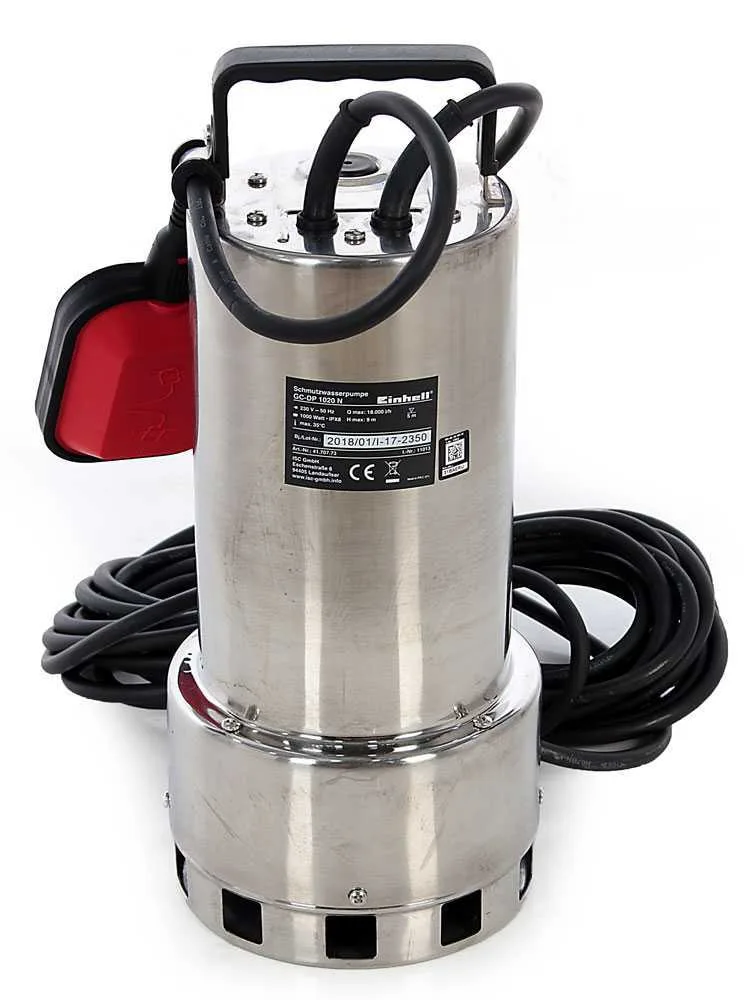 Pompe immergée électrique pour eaux chargées Einhell GC-DP 1020 N - électropompe inox de 1000W