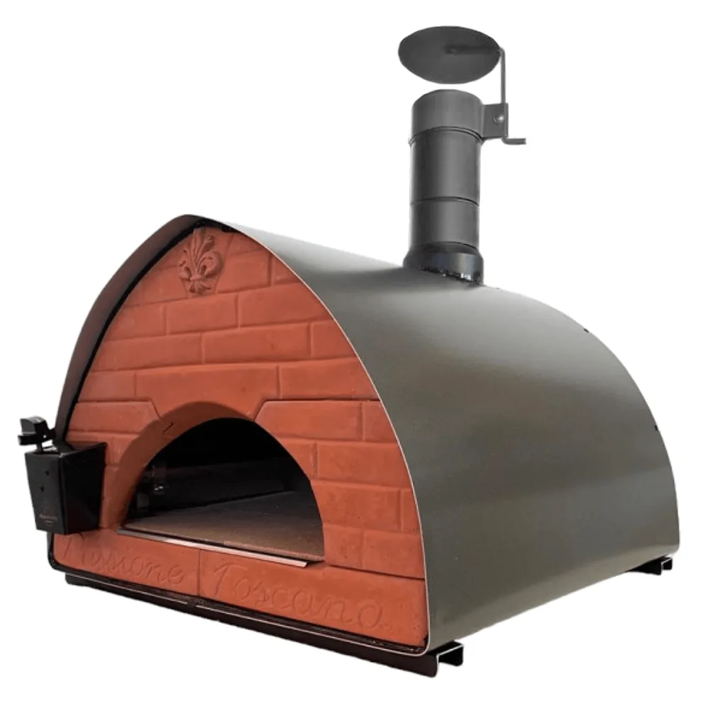 Pizza Party Bollore Pietra - Four à pizza hybride 2-en-1 gaz/bois - Chambre de cuisson 60 x 60 cm - Sole en biscotto réfractaire