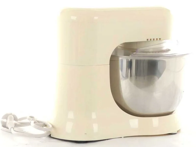 BEPER - Batteur mélangeur planétaire - Cuve de 4,5L en acier inox - 3 crochets inclus - 1000W