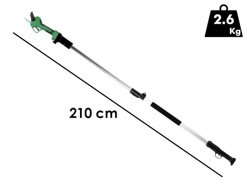 GreenBay TopCut 45 - Sécateur électrique de taille sur perche 150-210 cm - 2x21,6V 4Ah - Diamètre de coupe 45 mm