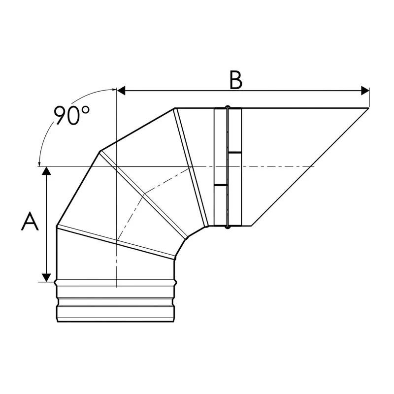 Schiedel Coude de sortie PPL 90° avec grille anti-oiseaux Ø 200 mm