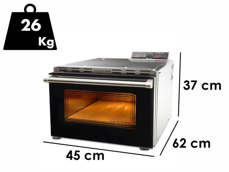 Macte Ovens Nettuno ADVANCED Noir - Four électrique à pizza - 2975 W