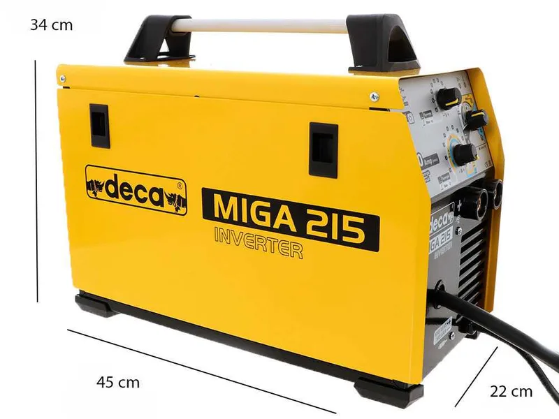 Poste à souder à fil inverter multi-procédés continu Deca miga 215 1Ph 230/50-60 - gaz/no gaz