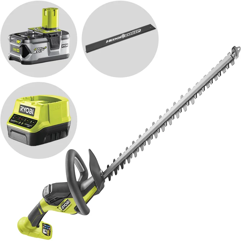 Ryobi RY18HT55A-140 - Taille-haie à batterie 18 V/4 Ah - Lame de 55 cm