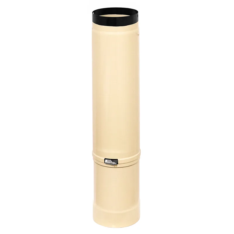 Raik Tuyau de Fumée / Tuyau de Poêle Émaillé 150mm - Tube Télescopique Ivoire