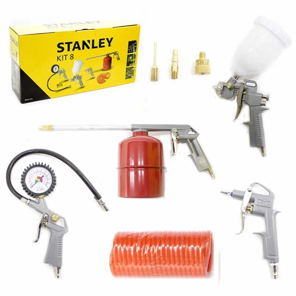 Kit Accessoires pneumatiques 8 pièces pour compresseur – Stanley