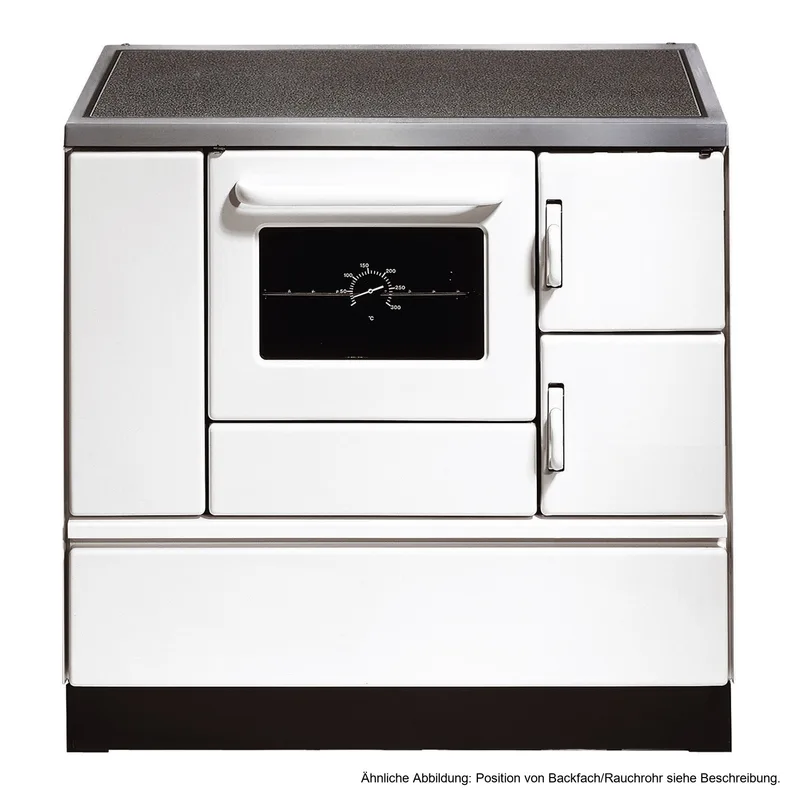 Wamsler K 138 Cuisinière à bois à gauche blanc avec plaque vitrocéramique