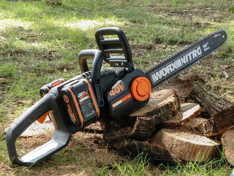 Worx WG385E nitro - Tronçonneuse à batterie - 2 x 40V 4Ah - Lame de 40 cm