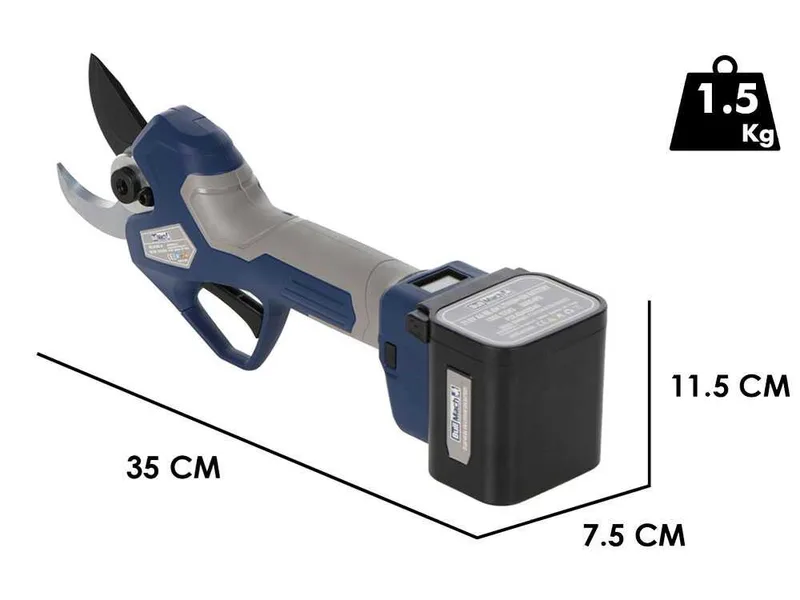 Bullmach ARTEMIS 45 - Sécateur électrique de taille sur perche - 150/210 cm - 2x 21.6V 4Ah - Diamètre de coupe 45 mm