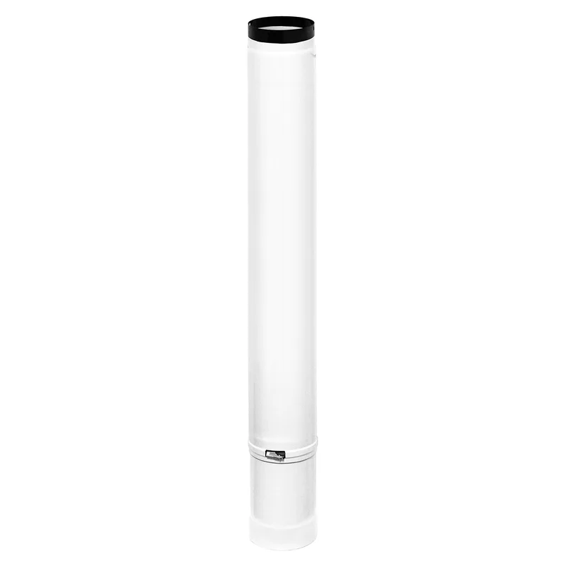 Tube de poêle / conduit de fumée émaillé 120mm - Longueur 1000mm tube télescopique blanc