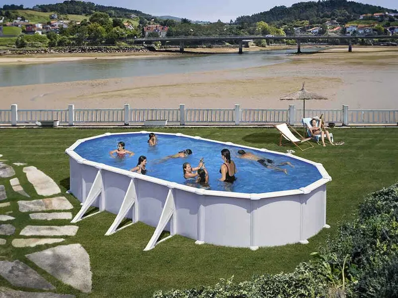 Gre Atlantis Ovale 730 x 375 x 132 cm - Piscine hors-sol en acier