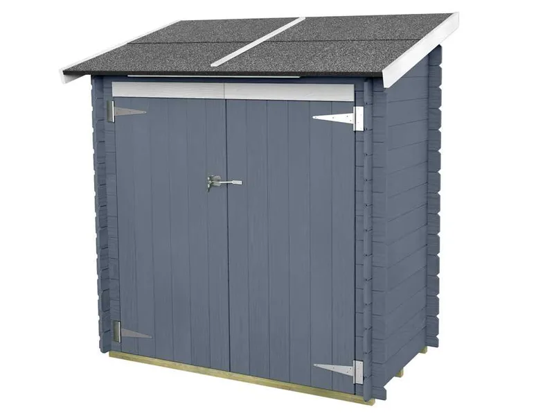 Alce Ambrogio 155x85 gris - Abri de jardin en bois - Toit à une pente - 155x85x165 cm