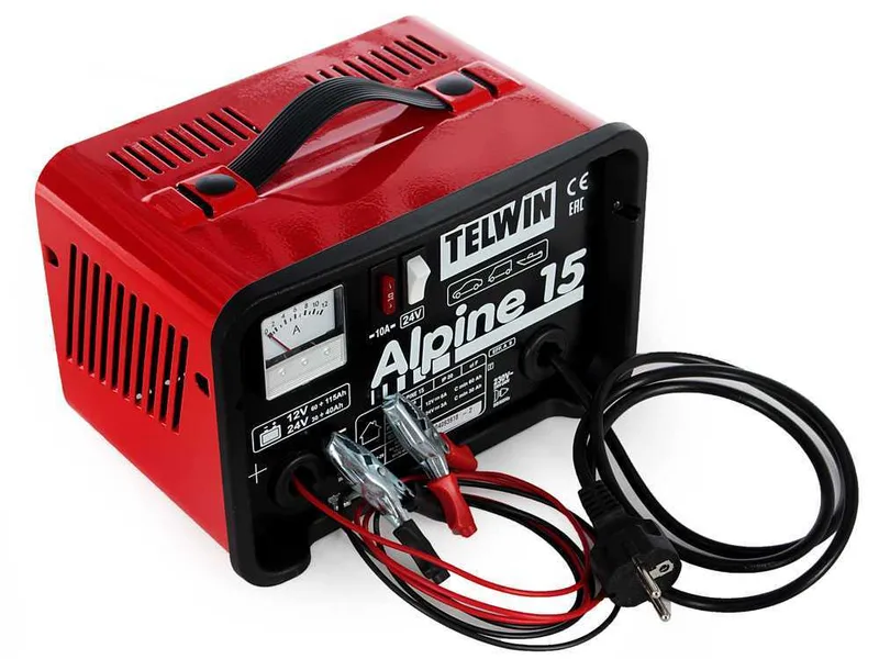 Telwin Alpine 15 - Chargeur de batterie - batteries humides d'une tension de 12/24V - monophasé