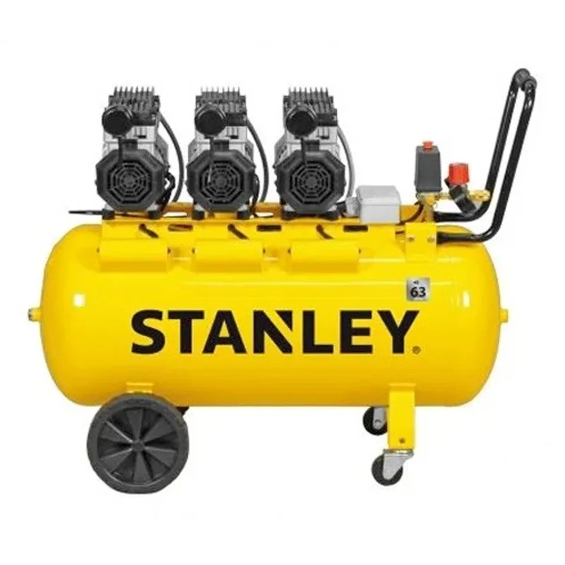 Stanley DST370/8/100-3 - Compresseur d'air électrique monophasé silencieux, oil-less - Moteur 3 CV - 100 L