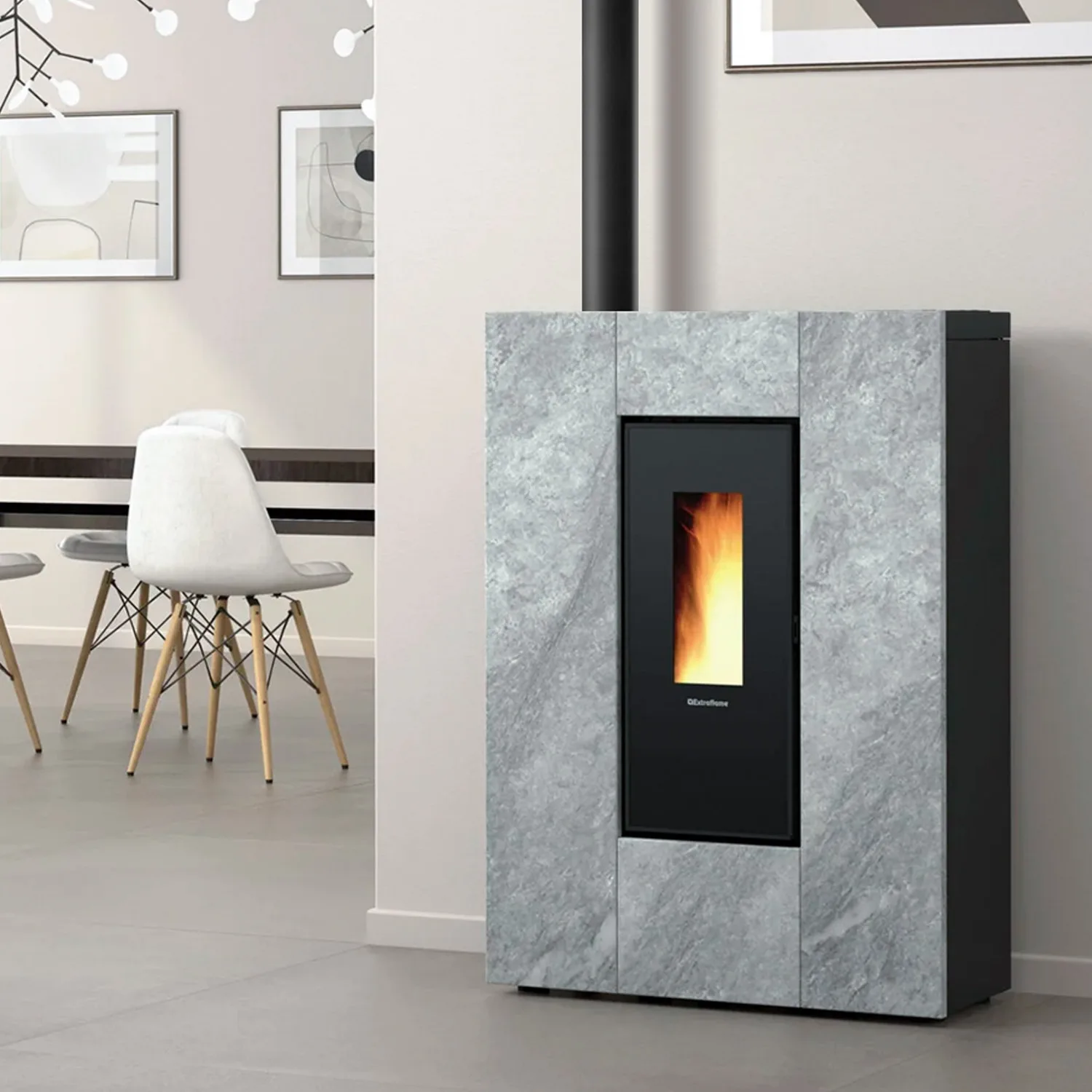 Extraflame Marilena Plus 5.0.16 poêle à granulés acier pierre naturelle