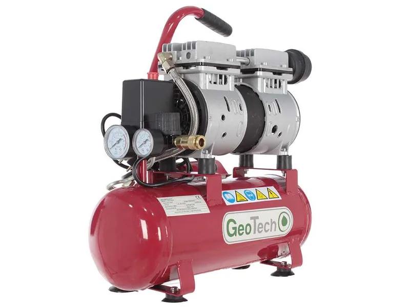 GeoTech S-AC-9-8-07 - Compresseur électrique silencieux compact portatif - Moteur 0.7 CV - 8 bars