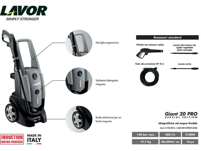 Lavor giant 20 PRO - Nettoyeur haute pression - 140 bars - 400 l/h