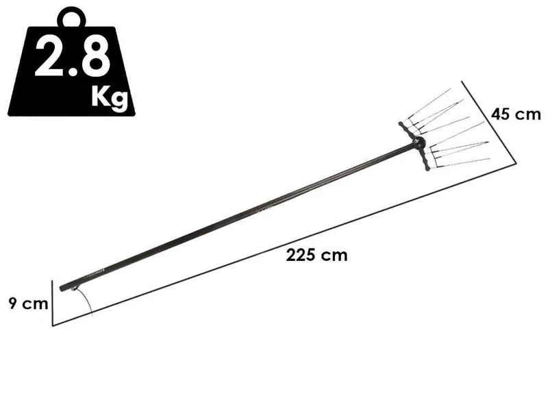 Jolly Sfera - Peigne vibreur électrique à batterie - Perche fixe de 225 cm