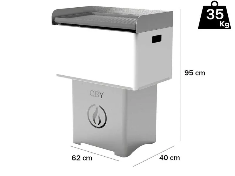 Linea VZ QBY Blanc - Barbecue pyrolitique à pellet transportable