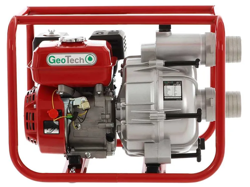 Motopompe thermique GeoTech LTP80 pour eaux chargées avec raccords de 80 mm