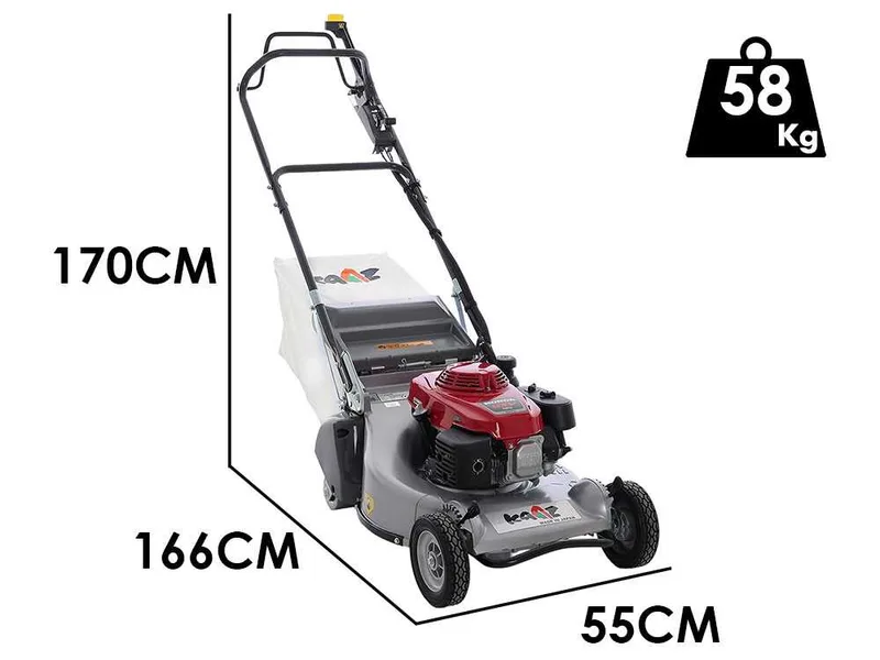Kaaz lm 5360 hxar PRO hs - Tondeuse à gazon tractée - Honda gxv 160 - Coupe 53 cm - à cardan - Rouleau en métal