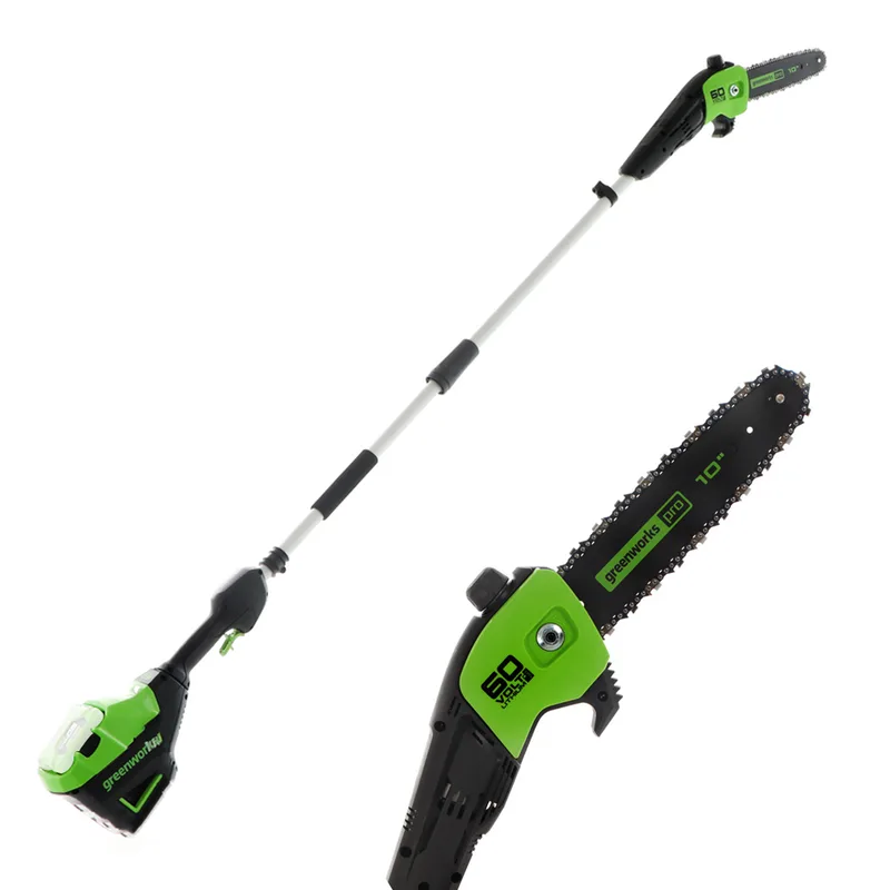 Greenworks GD60PS25 - Élagueuse à batterie sur perche de rallonge 60V