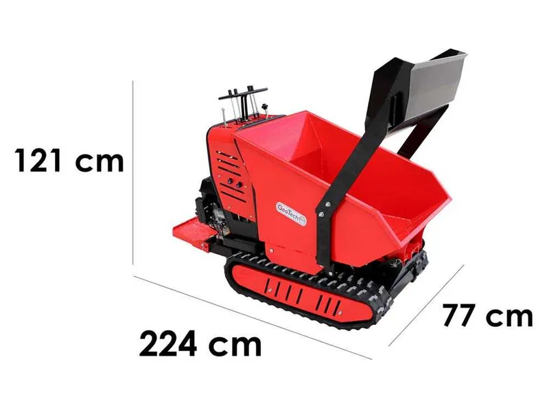 Brouette à chenilles GeoTech Pro Geoporter 550 DHS Hydro - benne dumper hydraulique 500 kg