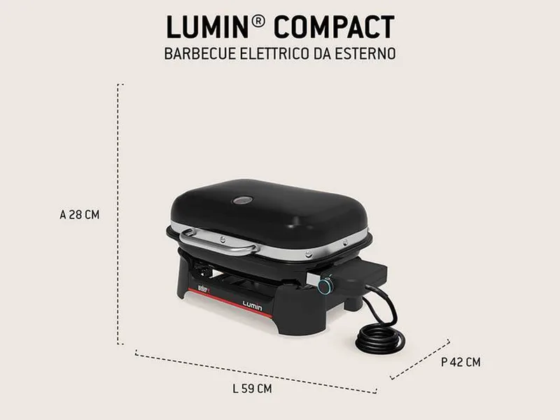Weber Lumin Compact Black 1502044 - Barbecue électrique portable