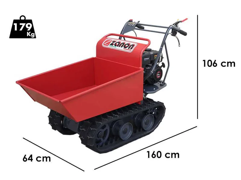 Zanon BC 90 Cingo - Broyeur autotracté à chenille sur brouette motorisée - Moteur Honda GX390
