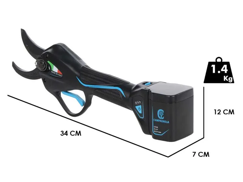 Campagnola NOVA 40 - Sécateur électrique à batterie sur perche 150-220cm - 21.6V 5Ah - Diamètre de coupe 40 mm