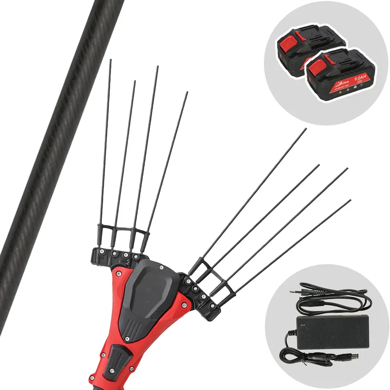 Aima Jaguar Cordless - Peigne vibreur électrique à batterie - Perche fixe en carbone - 245 cm - 2 x 21 V 9 Ah