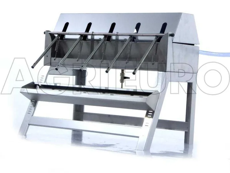 Enotecnica Pillan 5B INOX - Remplisseuse manuelle à 5 becs avec réservoir, becs et structure en acier inoxydable