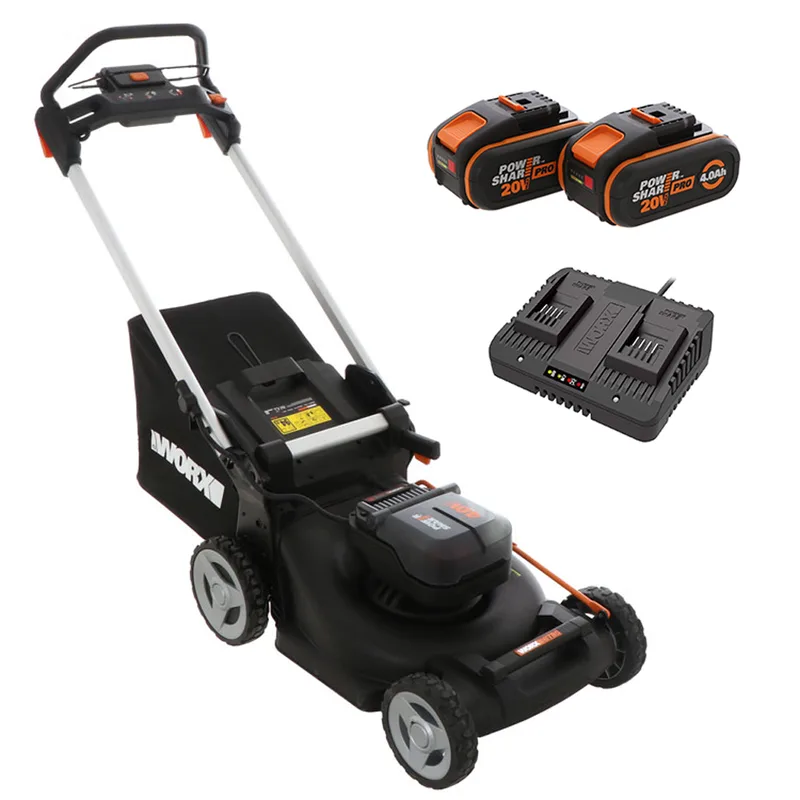 Worx Nitro WG748E - Tondeuse à gazon à batterie - 2x20V/4Ah - coupe de 46 cm