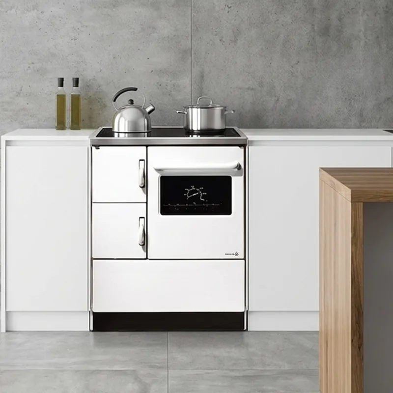 Wamsler K 118 Cuisinière à bois à droite blanc avec plaque vitrocéramique