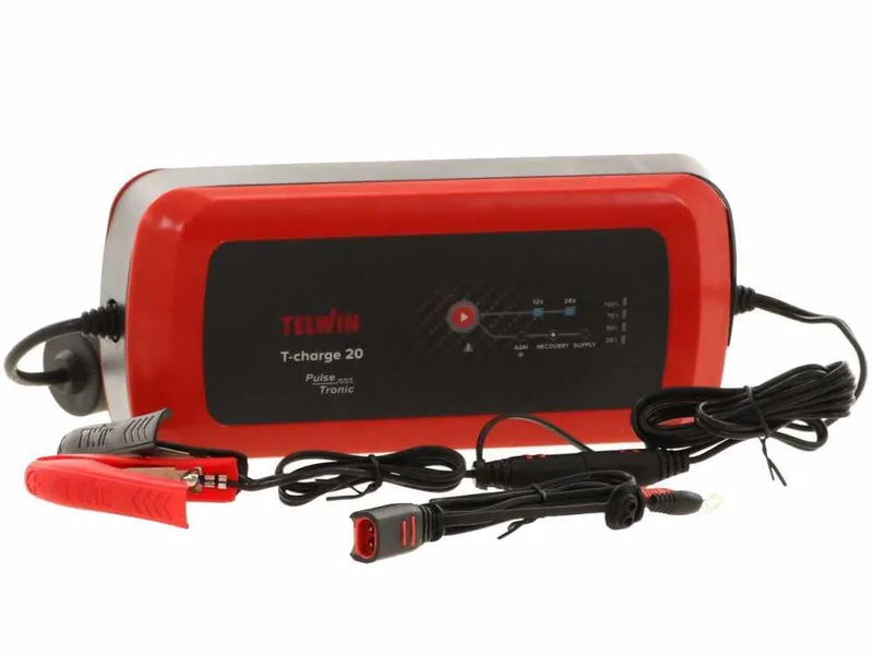 Telwin T-Charge 20 - Chargeur de batterie et mainteneur de charge - batteries au plomb 6/12V - 110W