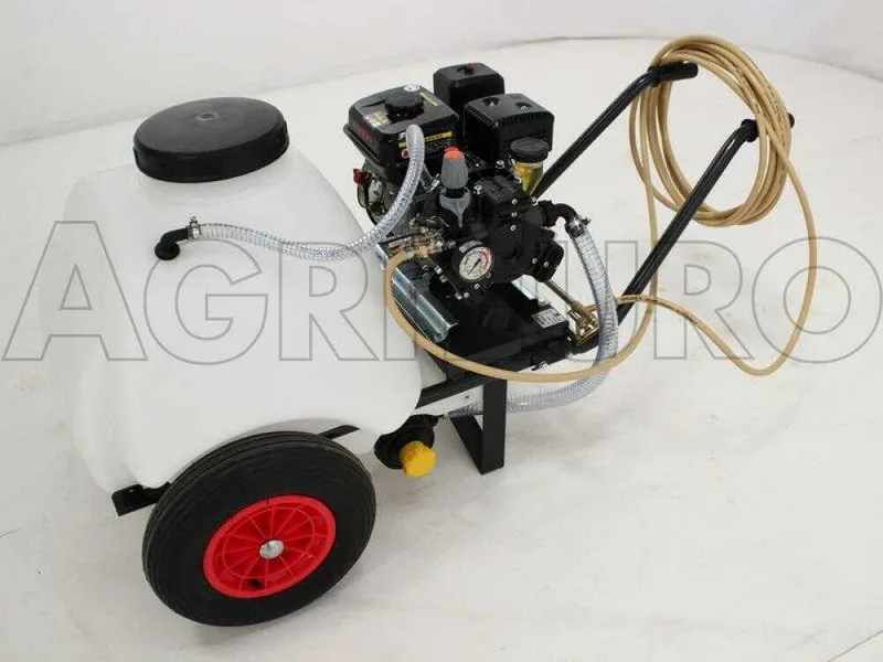 Groupe motopompe de pulvérisation Comet APS 41 - Loncin G 160 F et chariot avec cuve 120 L